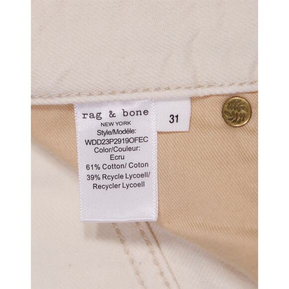 rag & bone Mens Featherweight Sofie Ultra Wide Leg High Rise Cream Jeans 31 - Picture 7 of 7